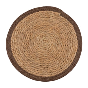 Set de table rond en jute rigide tressée - Taupe