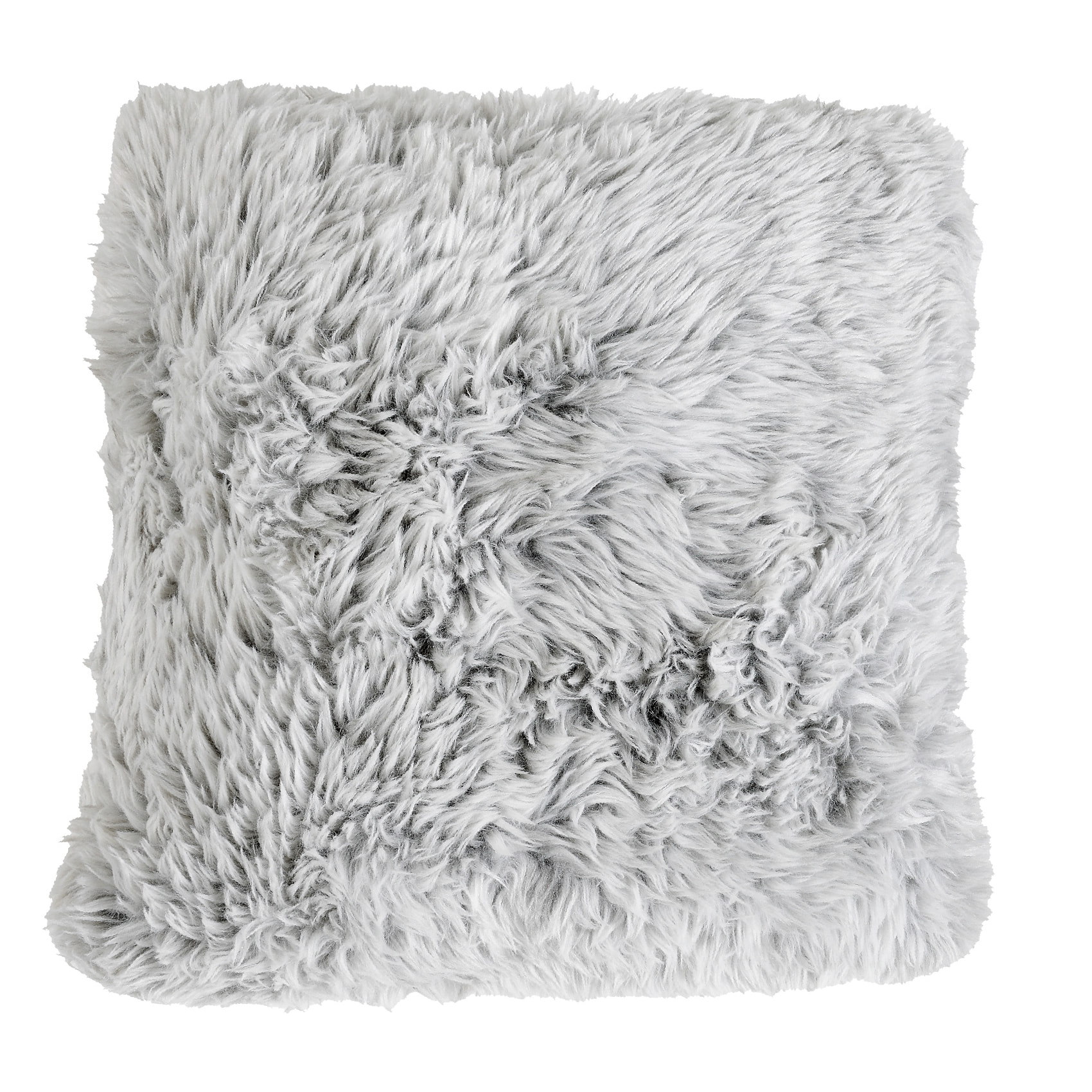 Coussin Imitation Fourrure Doux - Gris