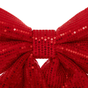 Nœud déco sequins 39x47cm rouge