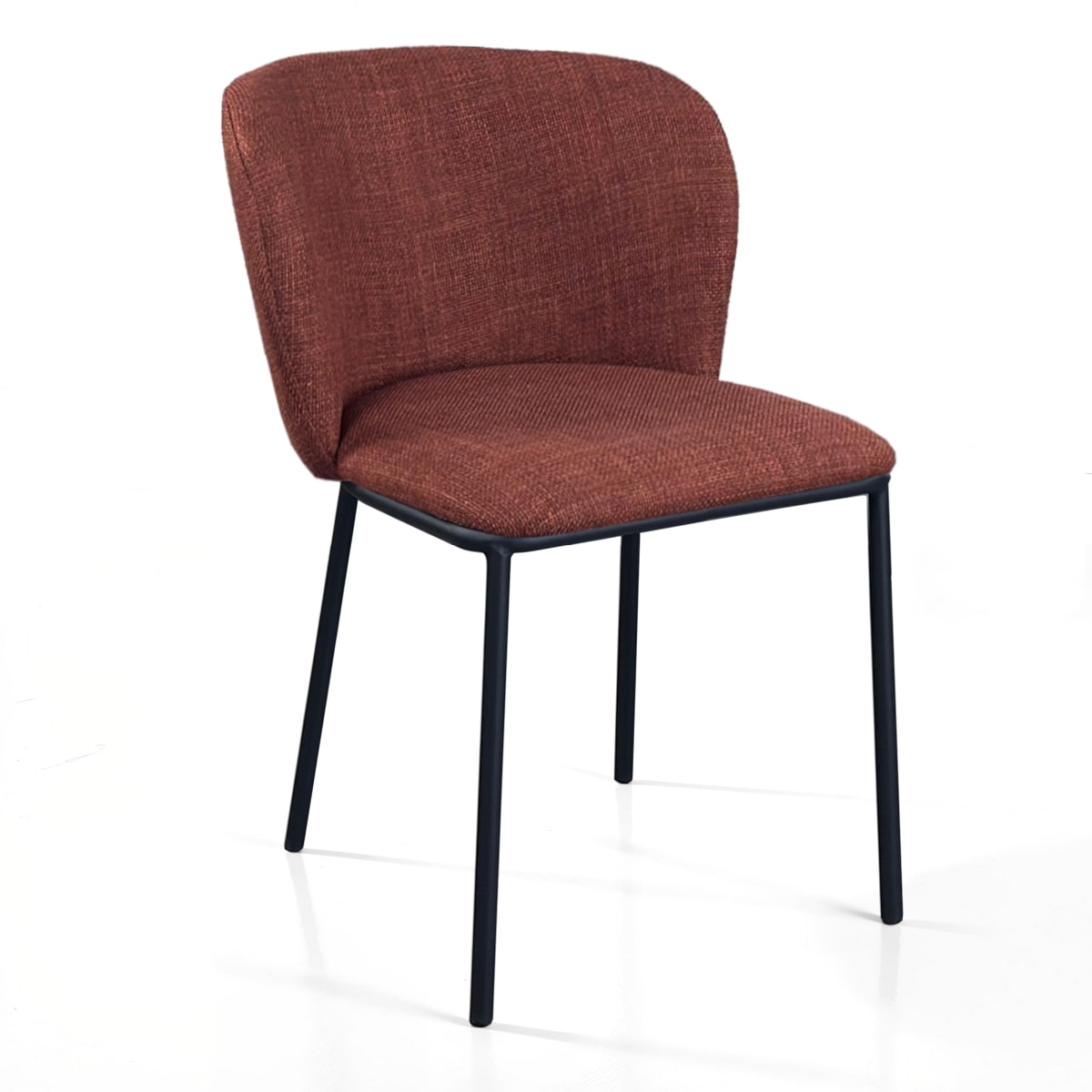 Lot de 4 chaises de salle à manger Tomasucci NENE', en tissu, rouge brique, 60 × 56 × 76 cm
