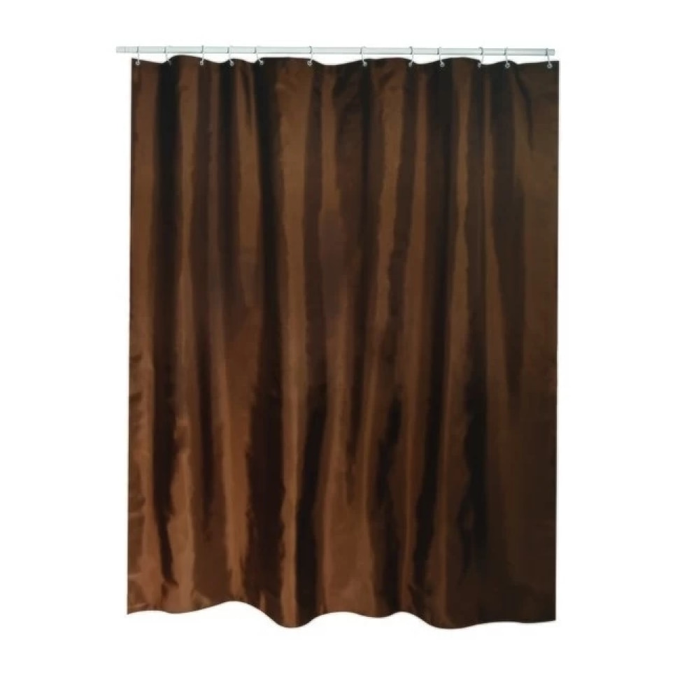 Rideau de douche Polyester 180x200cm Chocolat - Anneaux inclus MSV