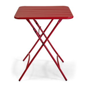 Tavolo Rovigo Vacchetti in metallo pieghevole rosso cm60x60h72