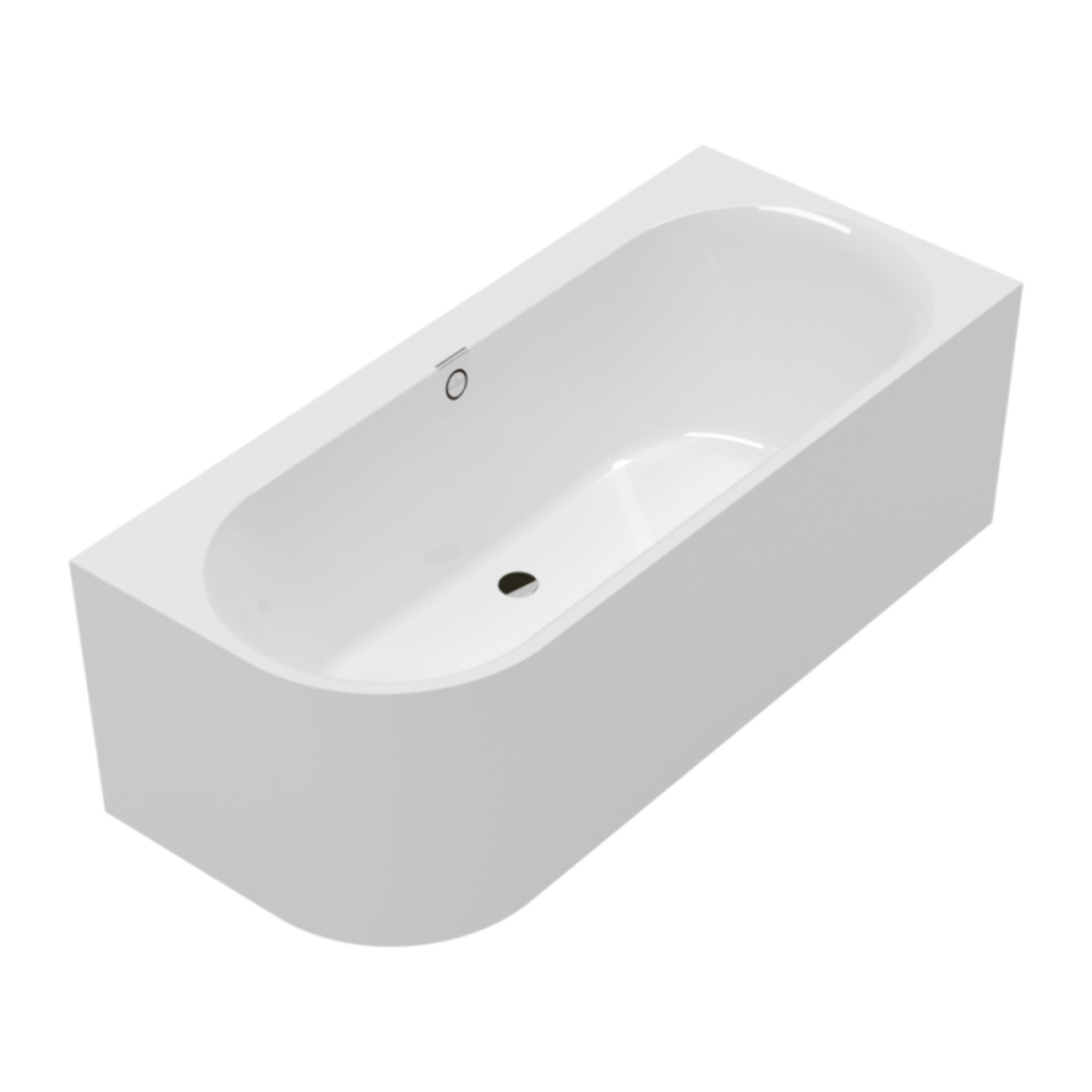 Baignoire murale semi-îlot d'angle VILLEROY & BOCH Oberon 2.1 blanc brillant version droite
