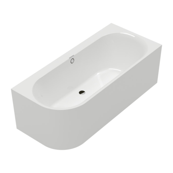 Baignoire murale semi-îlot d'angle VILLEROY & BOCH Oberon 2.1 blanc brillant version droite