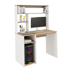 Bureau avec étagères Danny - Bois - Blanc
