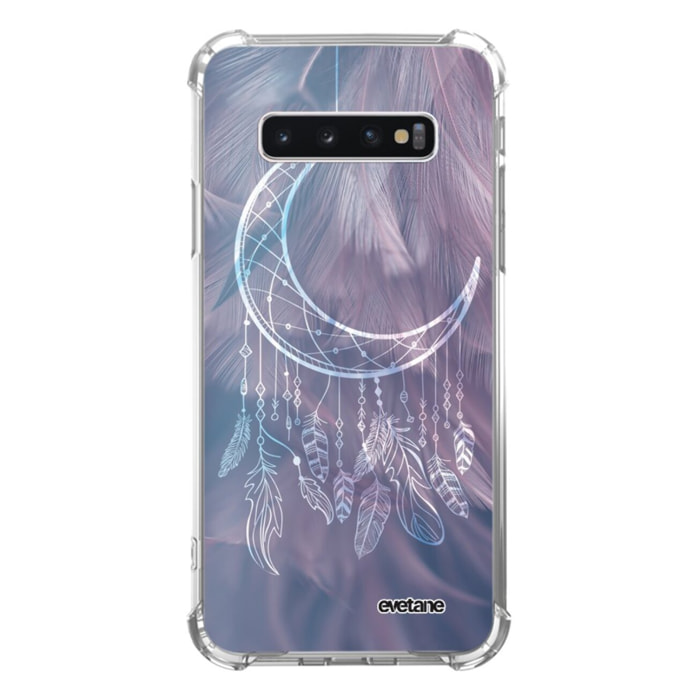 Coque Samsung Galaxy S10 anti-choc souple angles renforcés transparente Lune Attrape Rêve Evetane