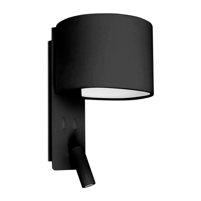 FOLD Lampada da parete nera con lettore LED