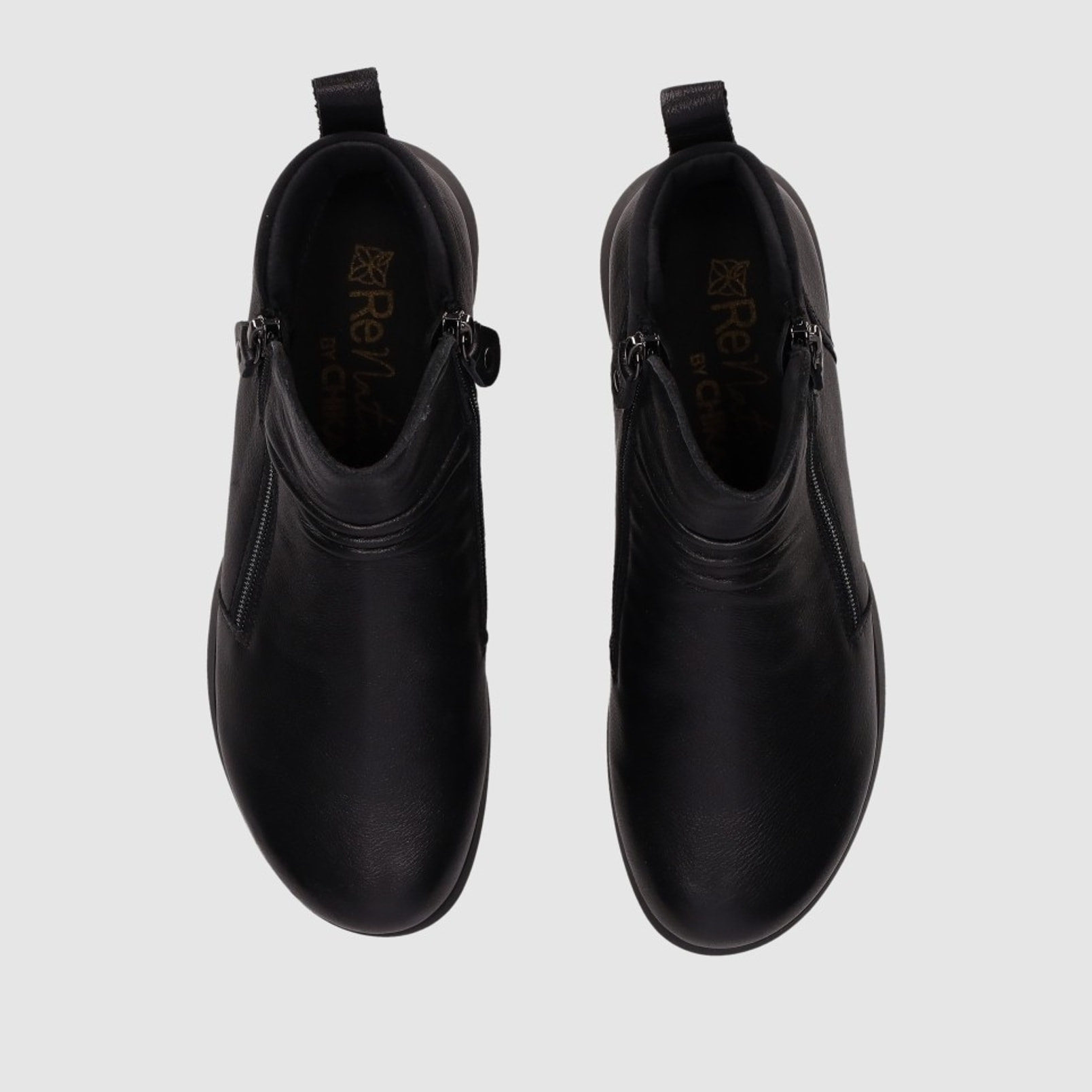 Botines de Piel - Negro - Tacón: Bajo