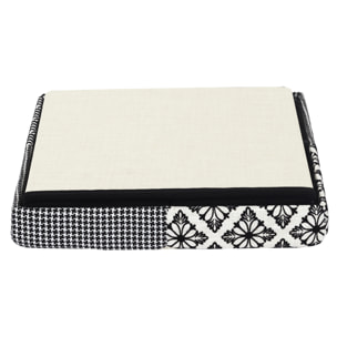 Coffre Pouf Pliable Patchwork Gris