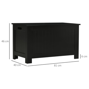 Baúl de Almacenaje para Dormitorio Banco de Almacenaje con Tapa Baúl de Almacenaje Versátil con Bisagra de Seguridad para Pasillo Salón 81x40x46 cm Negro