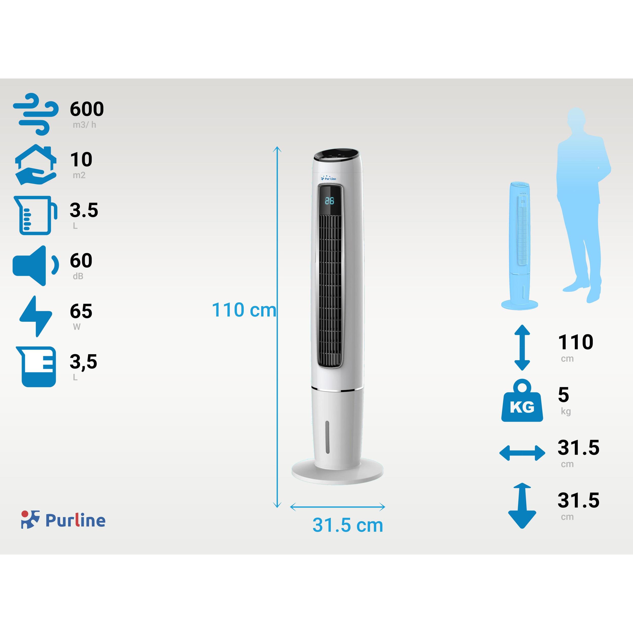 Rafraichisseur d'air par évaporation électronique à débit élevé