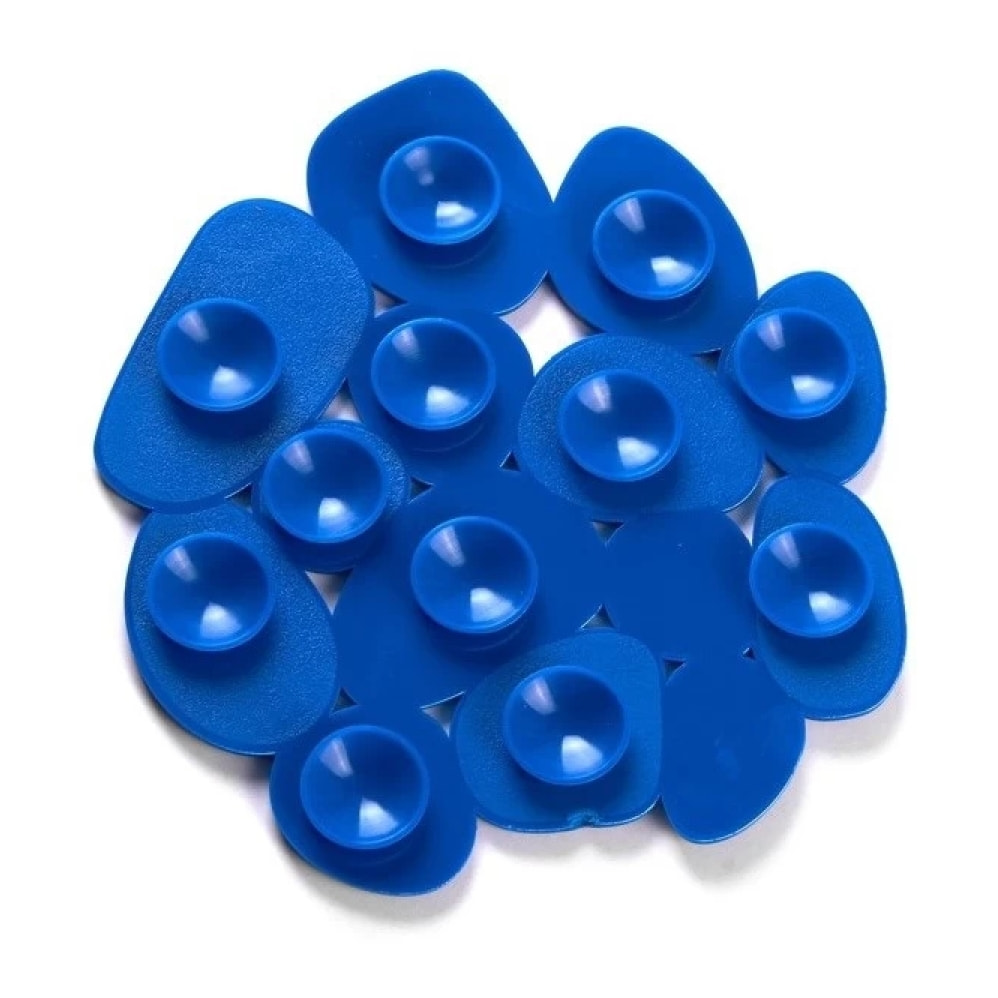 Lot de 4 Tapis antiderapants de douche ou baignoire PVC GALETS 12x13cm Bleu Marine MSV
