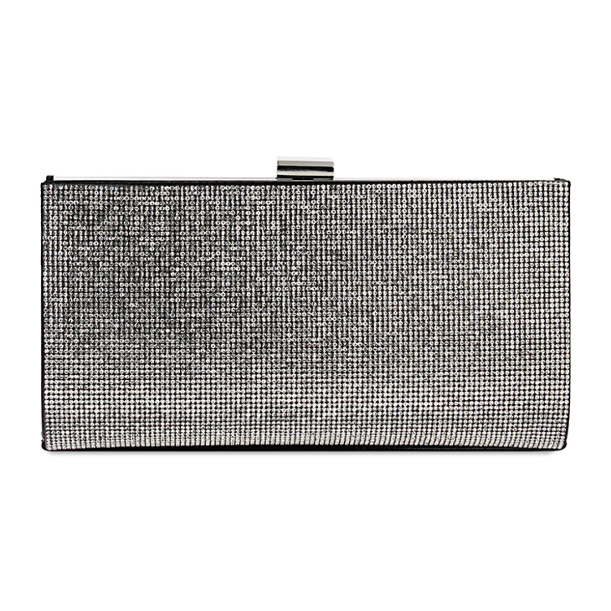 Clutch negro laminado con piedras
