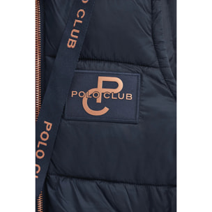 Chaleco acolchado azul marino con logo Polo Club
