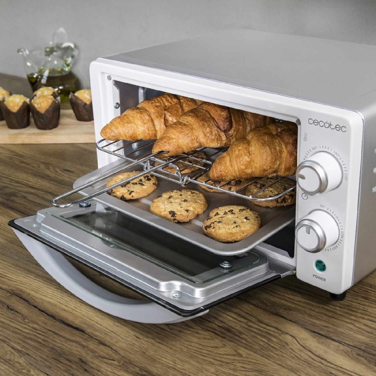 Horno de sobremesa Bake&Toast 1090 White, 10 L, 1000 W, Temporizador 60min, Temp