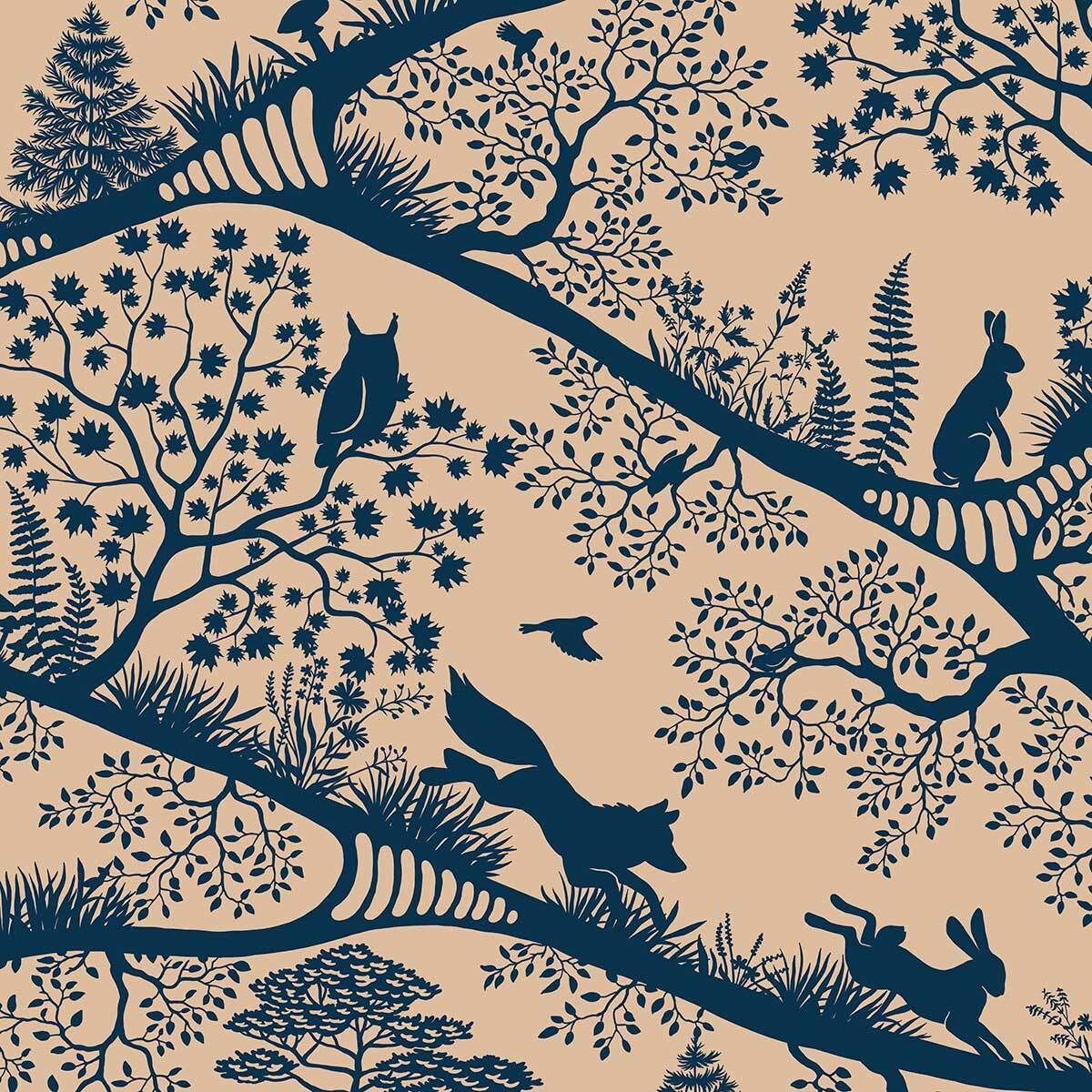 Papier peint forêt ludique chambre enfant Intissé