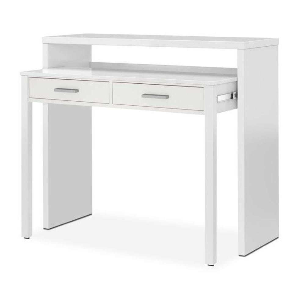 Mesa de escritorio extensible Bureau Blanco Artik (Blanco Mate)