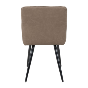 Set de 2 butacas – Tejido marrón y polipiel trasera