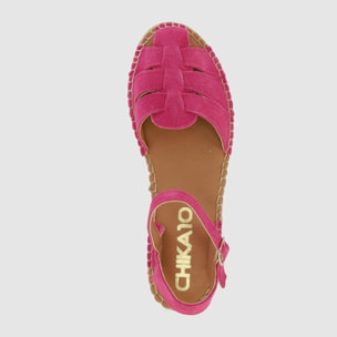 Sandalias de Serraje - Rosa - Tacón: 5 cm