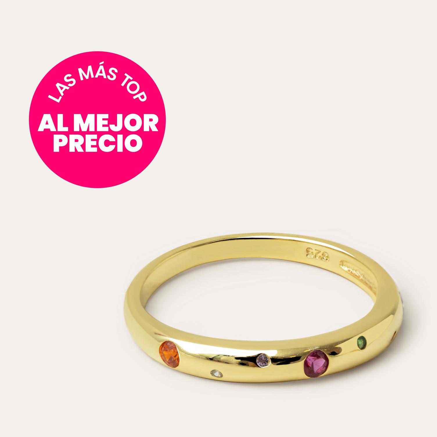 Anillo Colors Space Plata Baño Oro