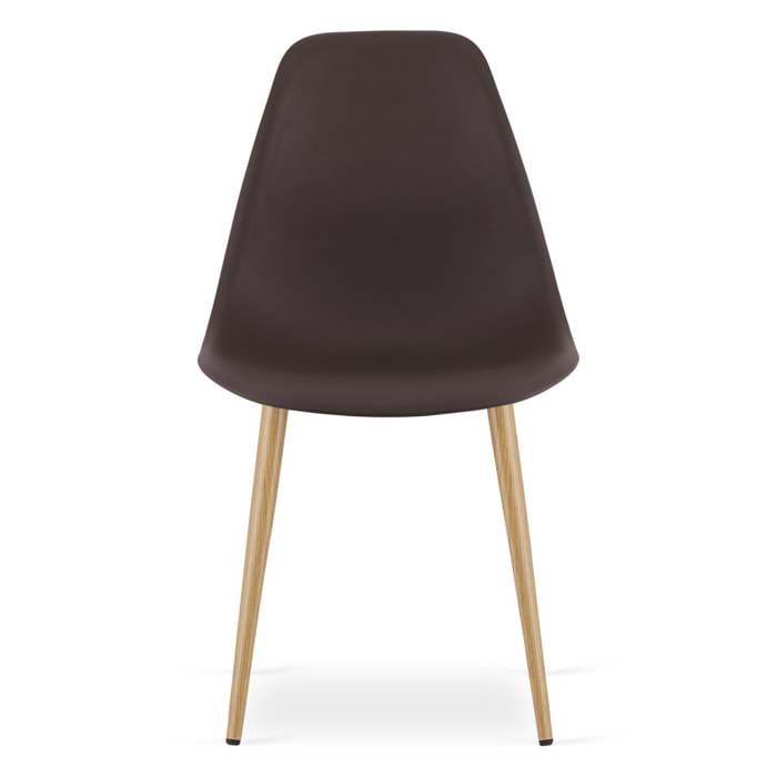 Sedia scandinava WAT in polipropilene color caffè