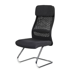 Sedia Fulgenzia, Sedute sala da attesa per ufficio, Seduta ergonomica da attesa, 58x47h105 cm, Nero