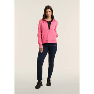 Tuta con zip e collo alto, logo in perline