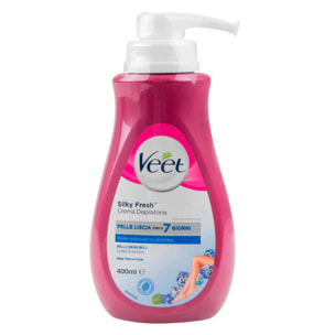 Veet Pure Crema Depilatoria Silk & Fresh Technology per Pelli Sensibili - Flacone da 400ml