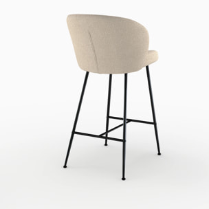 Chaise de bar en tissu bouclé beige 66 cm - Groom