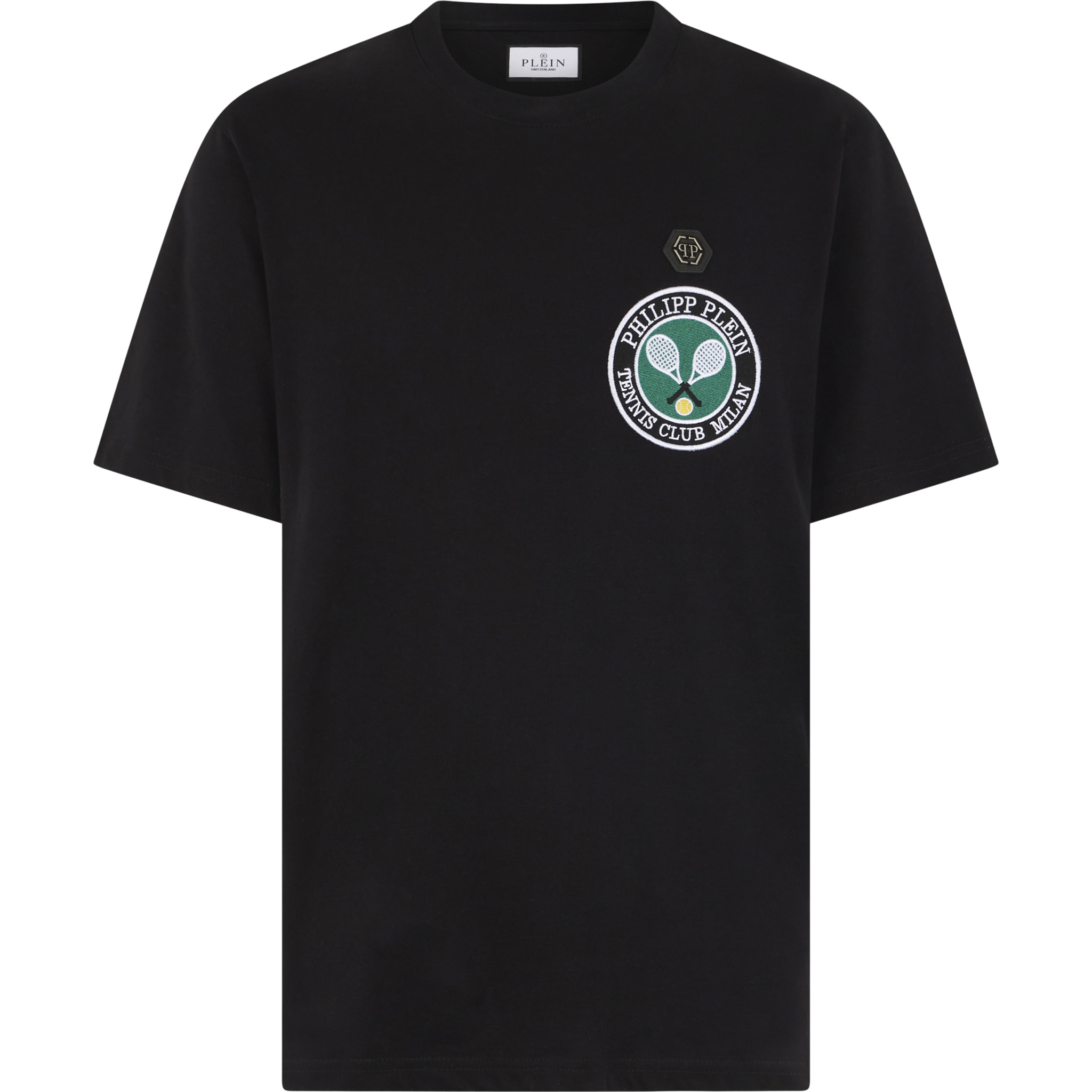PHILIPP PLEIN Round Neck T-Shirt Patch Tennis