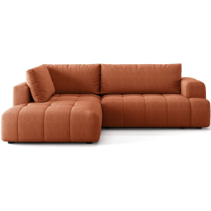 Canapé d'angle gauche convertible 4 places en tissu chenille - ouverture rapide - BRERA