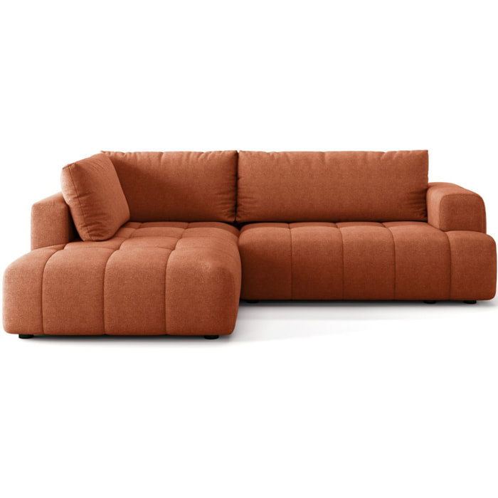 Canapé d'angle gauche convertible 4 places en tissu chenille - ouverture rapide - BRERA
