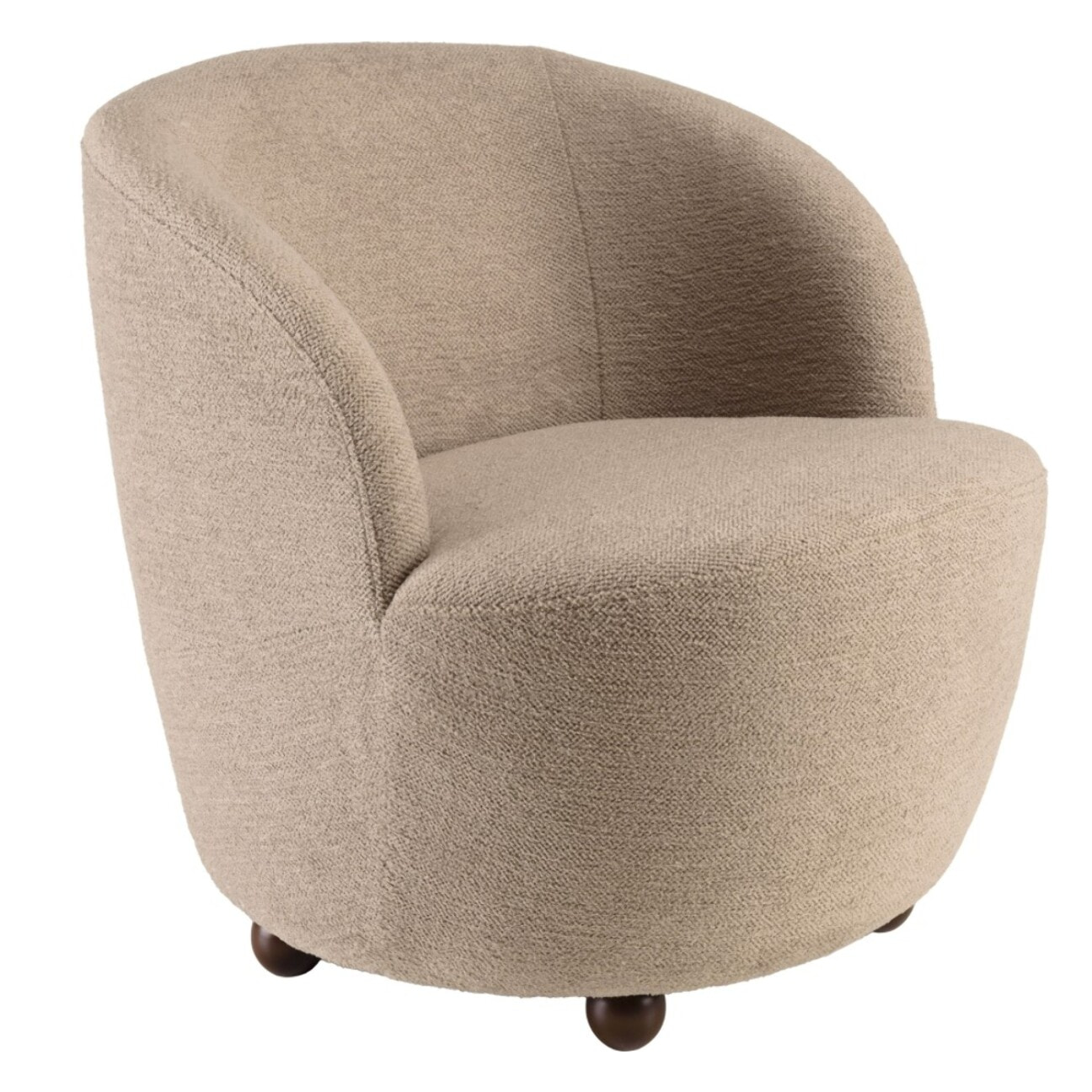 AGATHE - Fauteuil rembourré en tissu taupe