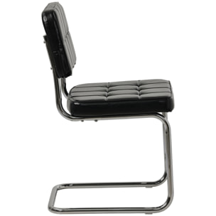 Lot de 2 chaises cantilever en simili noir MARIA