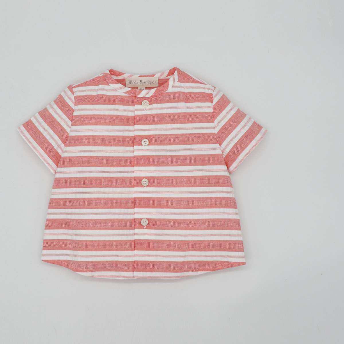 CAMISA MANGA CORTA RAYAS ANCHAS ROJAS