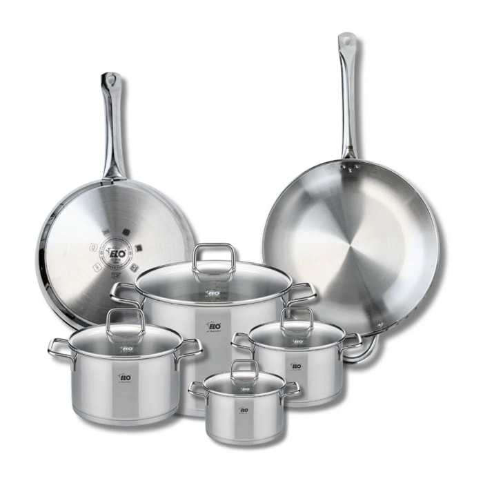 Ensemble de 2 Poêles de cuisson 28 et 32 cm et 4 faitouts 14, 16, 20 et 26 cm Elo Profi Citrin