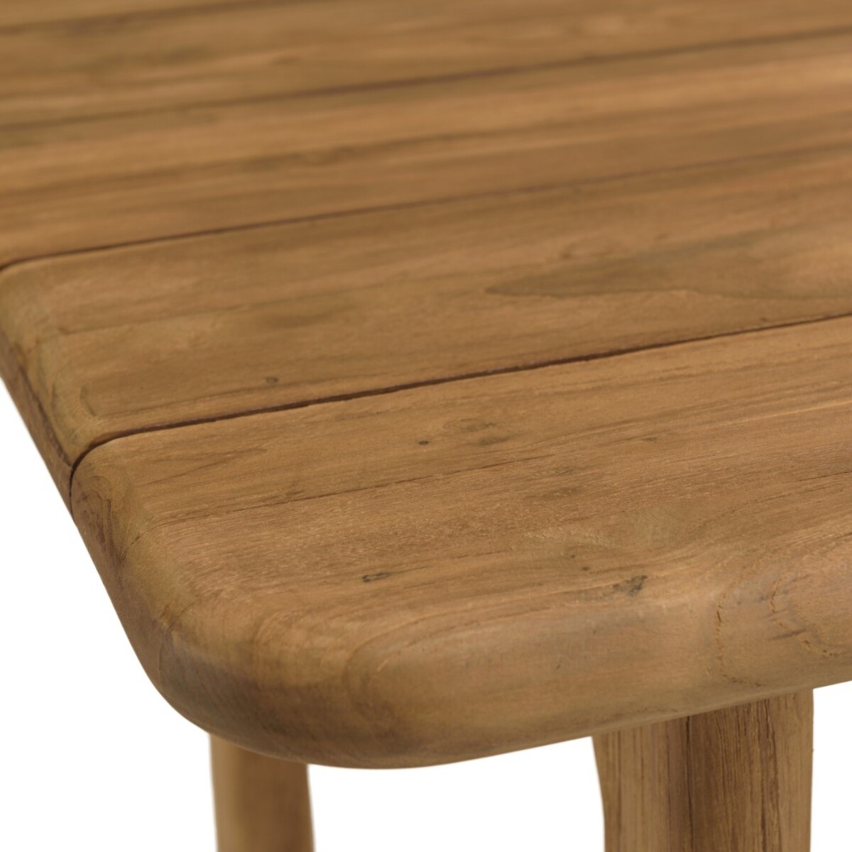 COLINE - Bar de jardin 160x80cm en bois de teck recyclé couleur naturelle (2 COLIS)