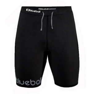 PANTALONCINI DA CORSA A COMPRESSIONE LACHY DA UOMO BLUEBALL IN NERO.
