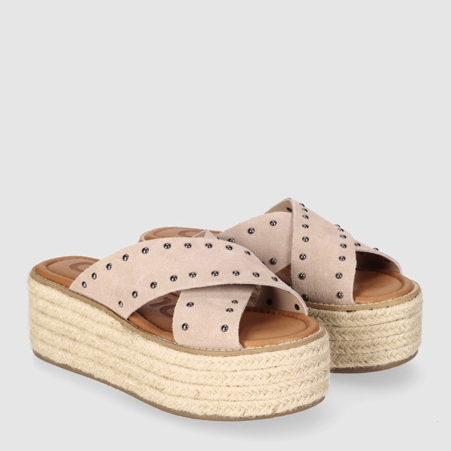 Sandalias de Serraje - Piedra - Tacón: 6 cm
