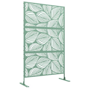 Panneau brise vue décoratif paravent extérieur motif végétal métal vert