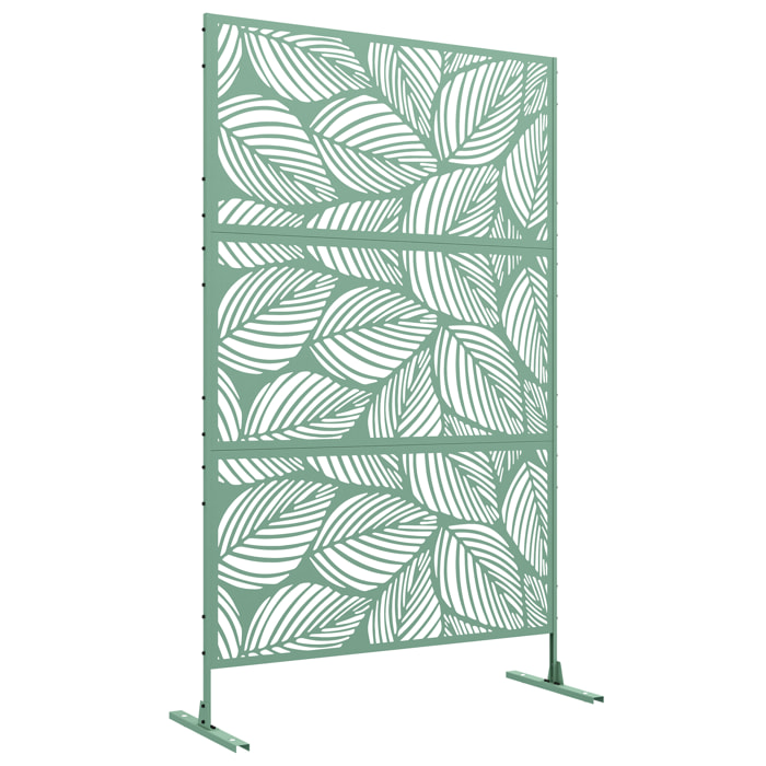 Panneau brise vue décoratif paravent extérieur motif végétal métal vert