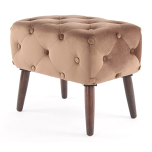 Pouf imbottito Piano in velluto rosa antico stile Chesterfield