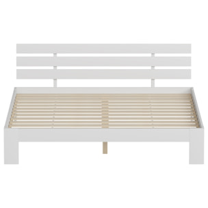 Lit en bois avec tête de lit 160x200cm blanc FINN