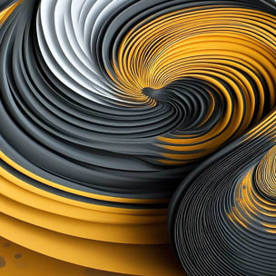 Affiche encadrée abstraite spirales noir et or Affiche + cadre en métal - Noir