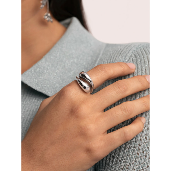 Anillo Maxi Abbraccio Acero