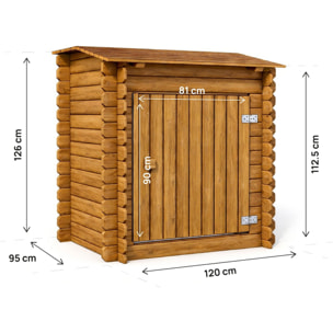 Coffre de filtration en bois traité pour piscine "Keny" - 120 x 95 x 126 cm