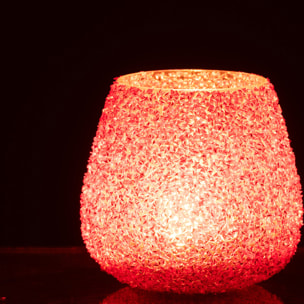 J-Line bougeoir Perles - verre - orange - medium