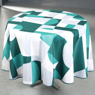 Nappe anti-tâche ronde design géométrique - Vert