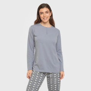 Pijama largo algodón Ocean Indigo