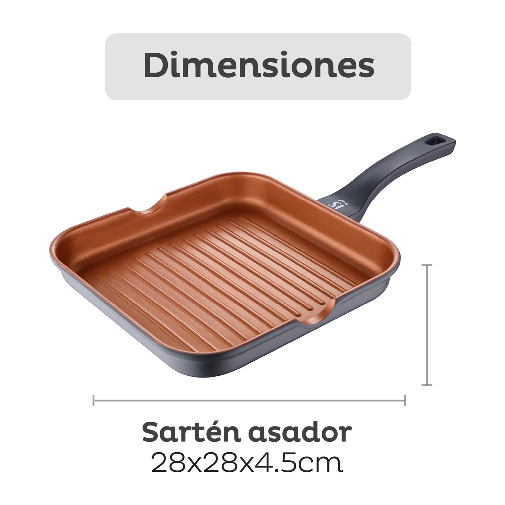 Sartén grill antiadherente Ø28cm Bronze San Ignacio